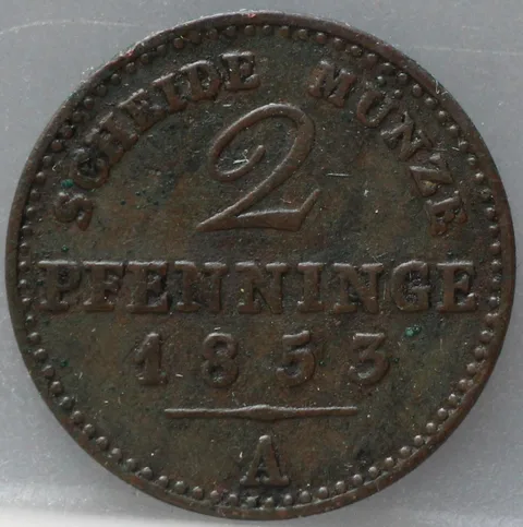 2 Pfenninge 1853 Pruisen — Koper