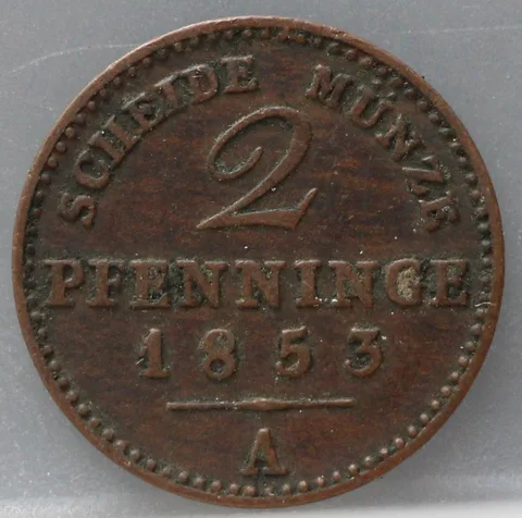 2 Pfenninge 1853 Pruisen — Koper