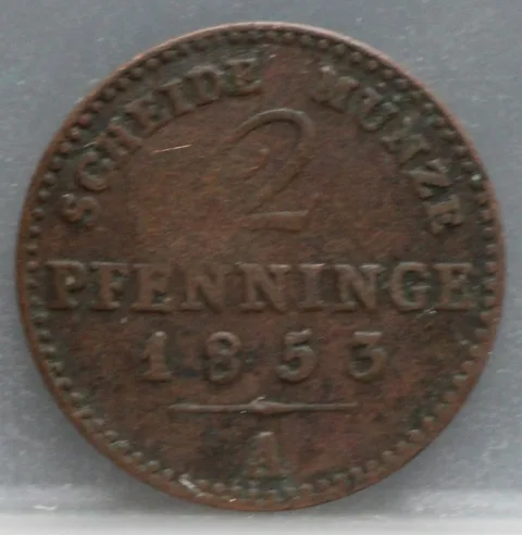 2 Pfenninge 1853 Pruisen — Koper