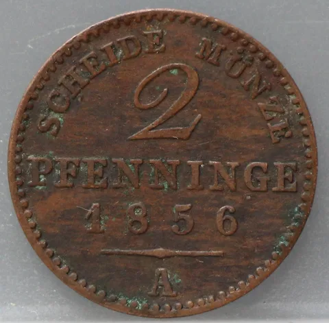 2 Pfenninge 1856 Pruisen — Koper