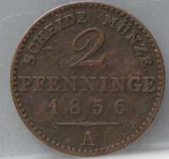 2 Pfenninge 1856 Pruisen — Koper voorzijde