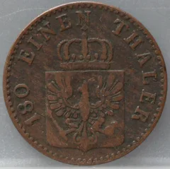 2 Pfenninge 1856 Pruisen — Koper achterzijde