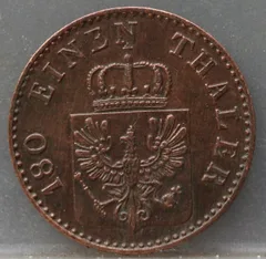 2 Pfenninge 1858 Pruisen Koper achterzijde
