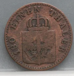 2 Pfenninge 1858 Pruisen — Koper achterzijde