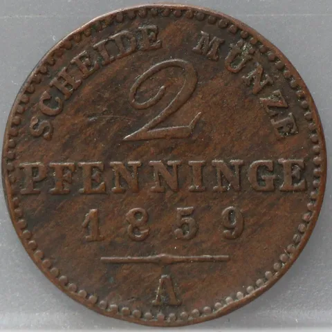 2 Pfenninge 1859 Pruisen — Koper