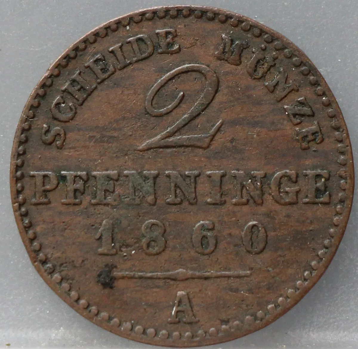 2 Pfenninge 1860 Pruisen — Koper voorzijde