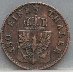 2 Pfenninge 1860 Pruisen — Koper achterzijde
