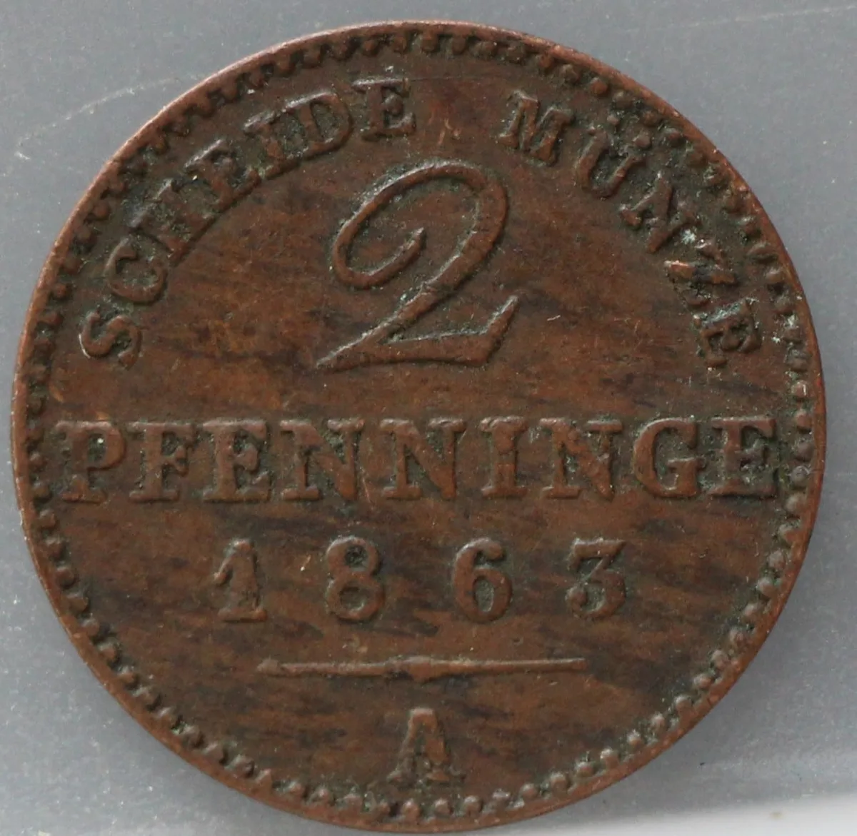 2 Pfenninge 1863 Pruisen — Koper voorzijde