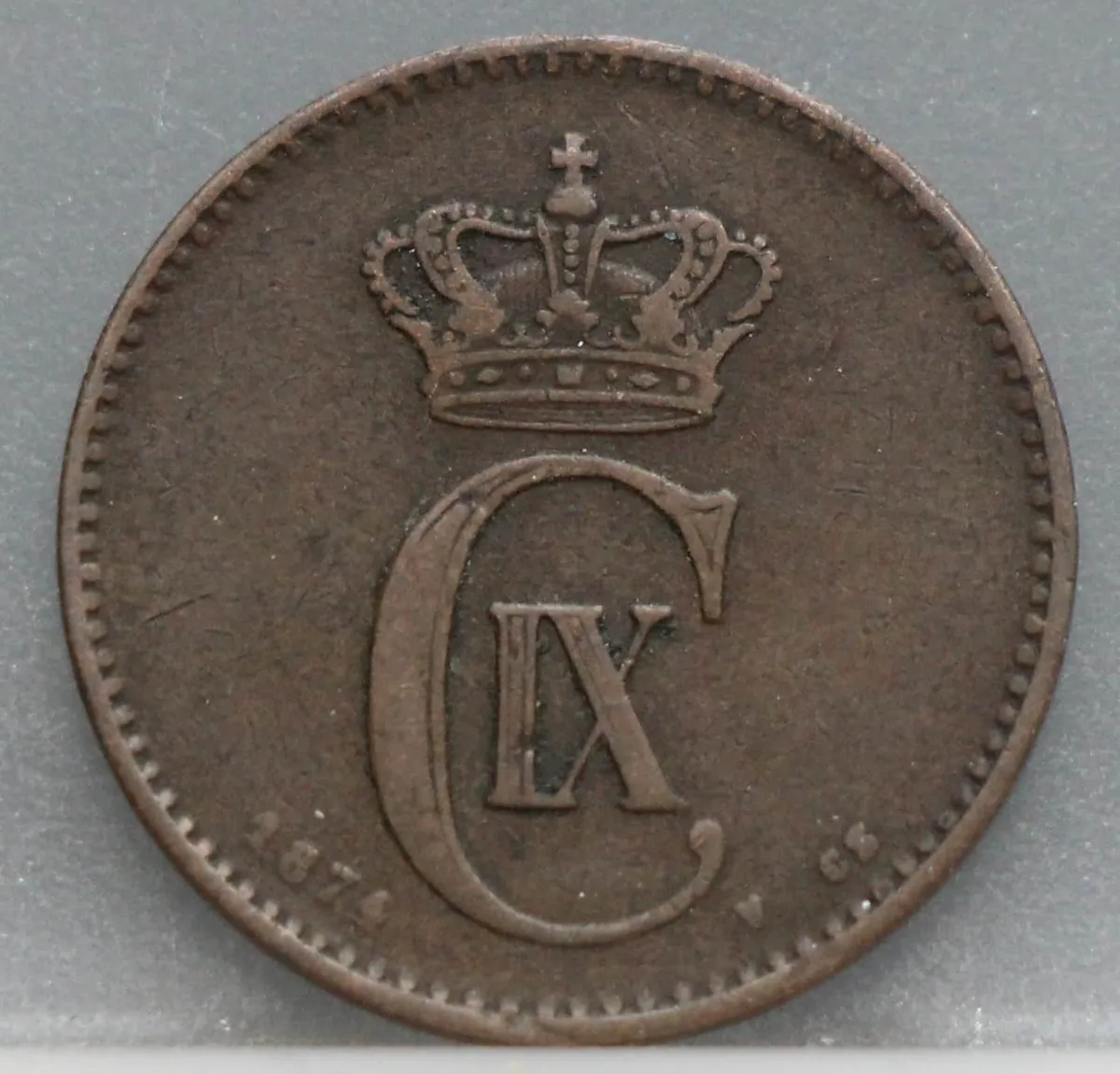 2 Øre 1874 Denemarken Brons voorzijde