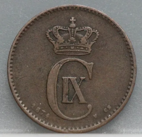 2 Øre 1874 Denemarken Brons