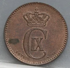 2 Øre 1874 Denemarken Brons voorzijde