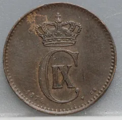 2 Øre 1874 Denemarken — Brons voorzijde