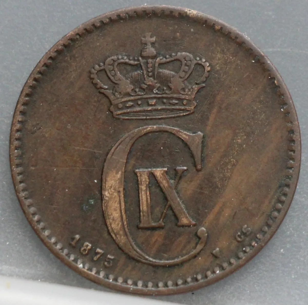 2 Øre 1875 Denemarken — Brons voorzijde
