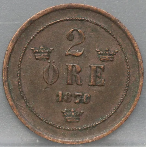 2 Öre 1876 Zweden — Brons