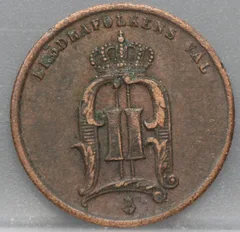 2 Öre 1876 Zweden — Brons achterzijde
