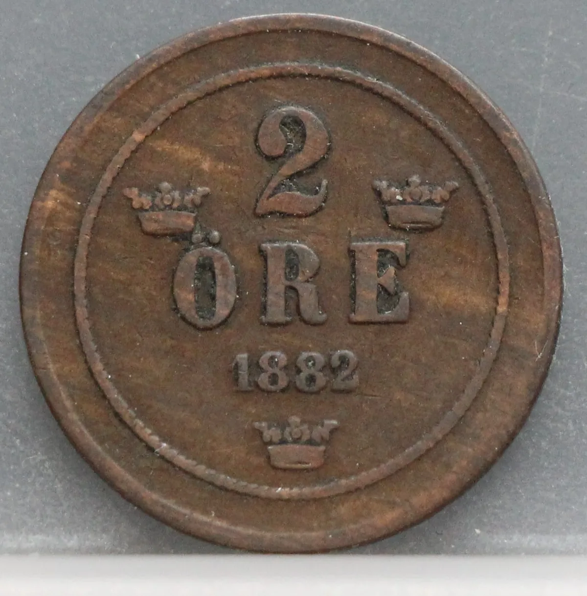 2 Öre 1882 Zweden — Brons voorzijde