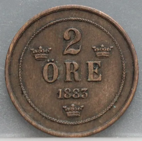 2 Öre 1883 Zweden — Brons