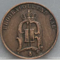 2 Öre 1883 Zweden — Brons achterzijde