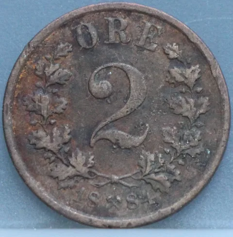 2 Øre 1884 Noorwegen — Brons