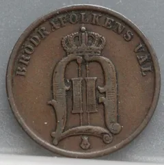 2 Öre 1897 Zweden — Brons achterzijde