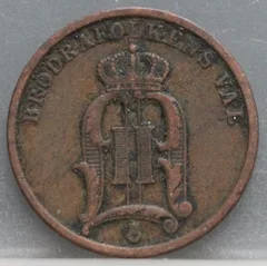 2 Öre 1898 Zweden — Brons achterzijde