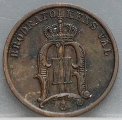 2 Öre 1899 Zweden Brons achterzijde