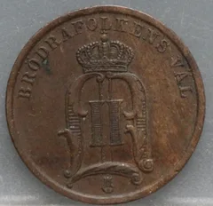 2 Öre 1905 Zweden Brons achterzijde