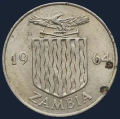 2 Shillings 1964 Zambia