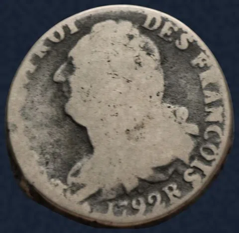 2 sols 1792 (R) Frankrijk