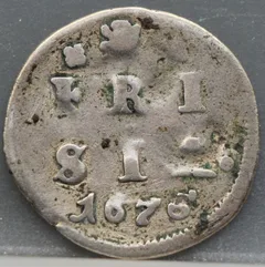 2 Stuiver 1675 Friesland — Zilver voorzijde