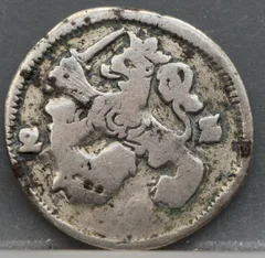 2 Stuiver 1675 Friesland — Zilver achterzijde