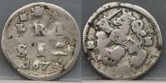 2 Stuiver 1675 Friesland — Zilver detail 2