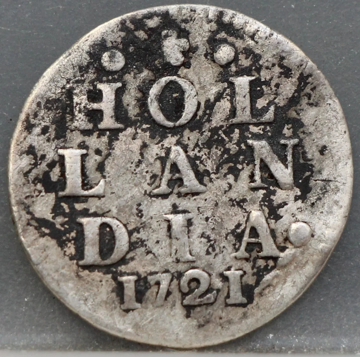 2 Stuiver 1721 Holland — Dubbele Wapenstuiver voorzijde