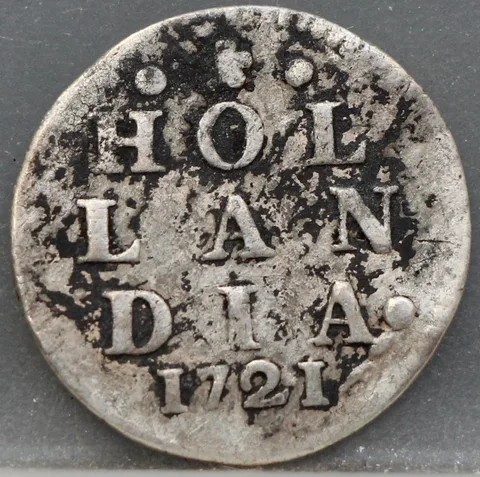2 Stuiver 1721 Holland — Dubbele Wapenstuiver