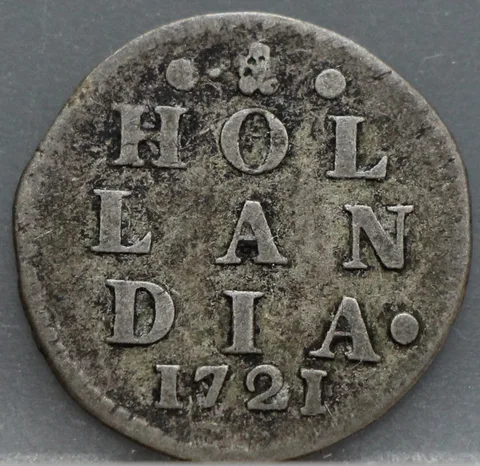 2 Stuiver 1721 Holland — Dubbele Wapenstuiver