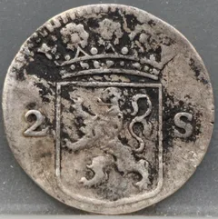 2 Stuiver 1721 Holland — Dubbele Wapenstuiver achterzijde