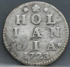 2 Stuiver 1723 Holland — Dubbele Wapenstuiver voorzijde