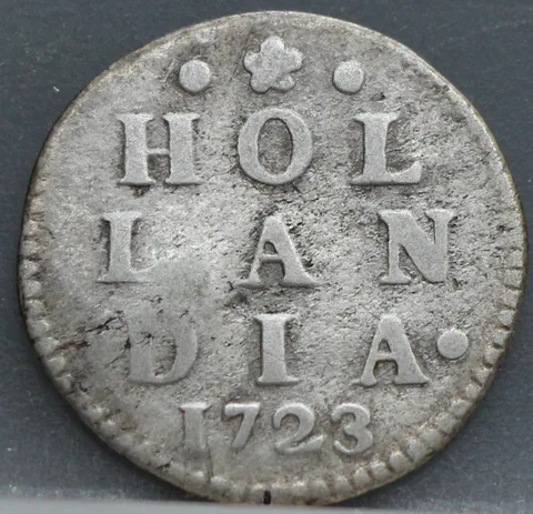 2 Stuiver 1723 Holland — Dubbele Wapenstuiver
