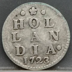 2 Stuiver 1723 Holland — Dubbele Wapenstuiver voorzijde