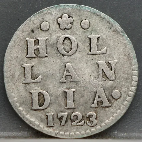 2 Stuiver 1723 Holland — Dubbele Wapenstuiver