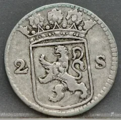 2 Stuiver 1723 Holland — Dubbele Wapenstuiver achterzijde