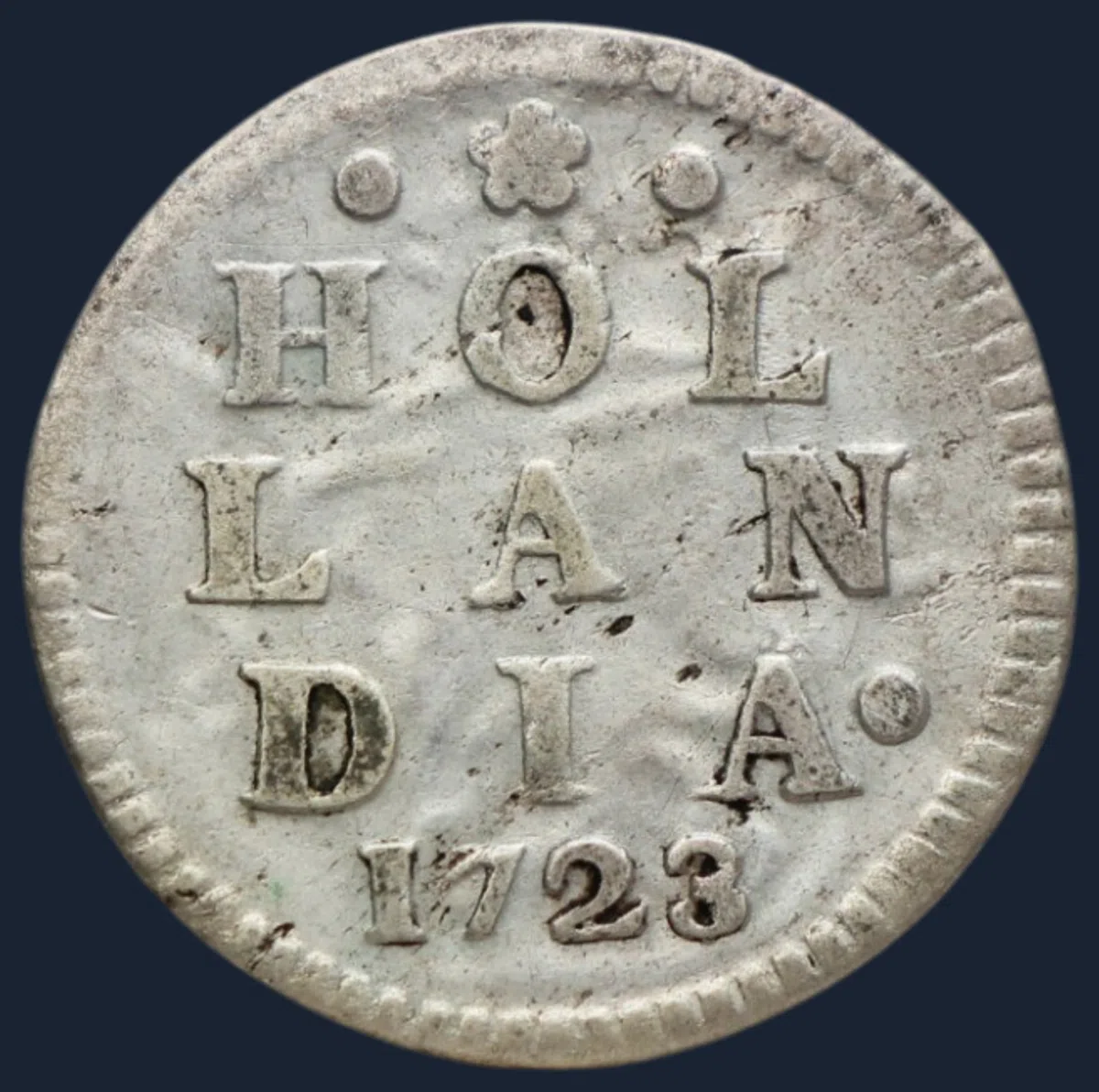2 Stuiver 1723 Holland — Dubbele Wapenstuiver