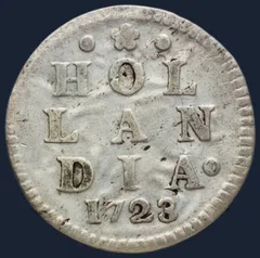 2 Stuiver 1723 Holland — Dubbele Wapenstuiver