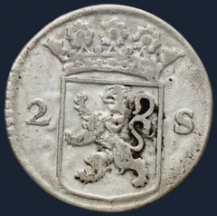 2 Stuiver 1723 Holland — Dubbele Wapenstuiver