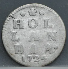 2 Stuiver 1724 Holland — Dubbele Wapenstuiver voorzijde