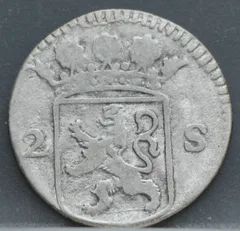 2 Stuiver 1724 Holland — Dubbele Wapenstuiver achterzijde
