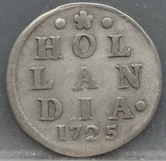 2 Stuiver 1725 Holland — Dubbele Wapenstuiver voorzijde