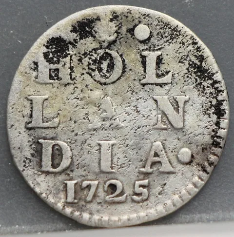 2 Stuiver 1725 Holland — Dubbele Wapenstuiver