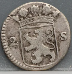 2 Stuiver 1726 Holland — Dubbele Wapenstuiver achterzijde