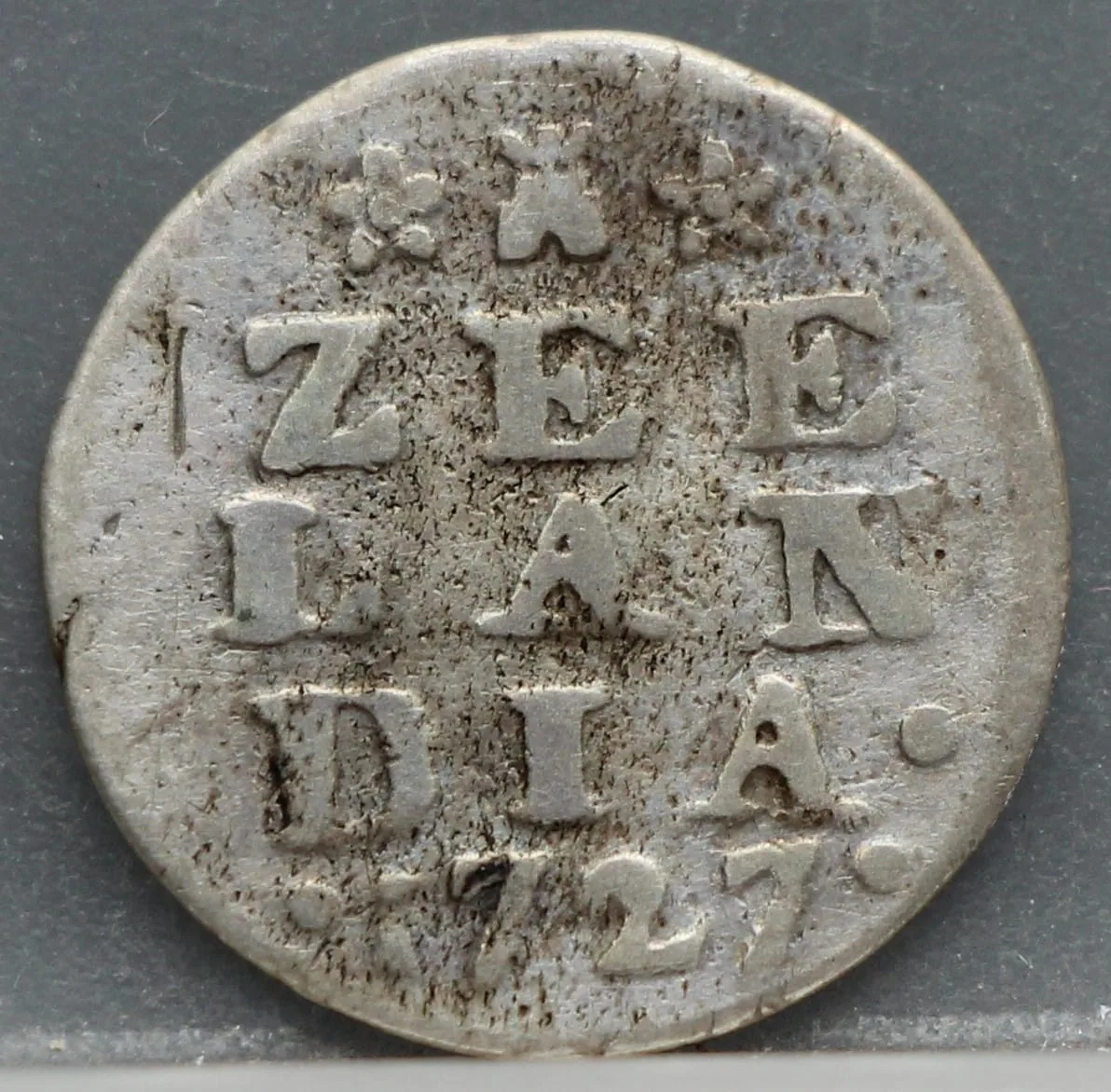 2 Stuiver 1727 — Dubbele Wapenstuiver Zeeland Zilver voorzijde, Zilver (Ag)
